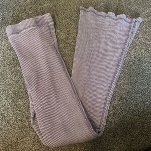 Light purple waffle pattered flare pants